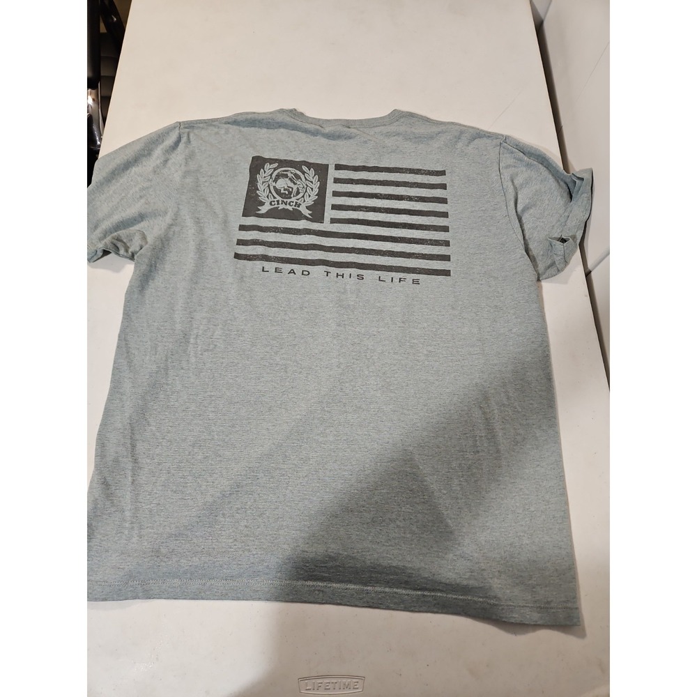 Cinch TShirt Mens XL Light Green "LeadThis Life" Western Cowboy Graphic Tee(1723